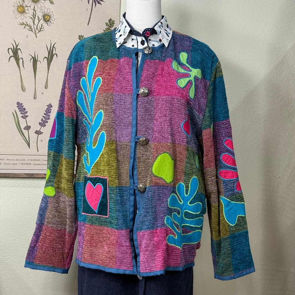 Vintage Lightweight Embroidered Jacket Mod Retro Whimsy Twee Whimsigoth Artsy L